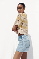 TOP EN MAILLE POINTELLE