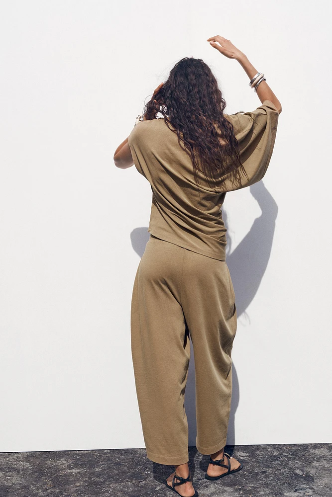 PANTALON LARGE 7/8 DÉLAVÉ