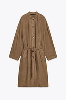 100% LINEN LONG OVERSHIRT ZW COLLECTION