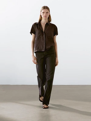 100% linen short sleeve shirt
