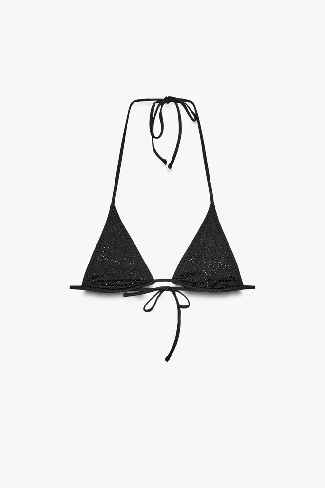 RHINESTONE TRIANGLE BIKINI TOP