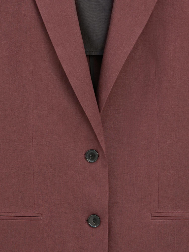 100% linen two-button blazer