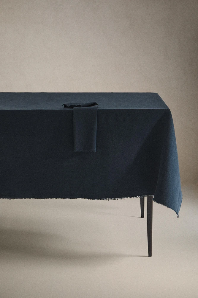 FADED-EFFECT COTTON TABLECLOTH