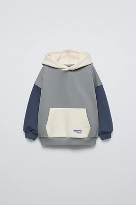 BLOCK COLOR HOODED SWEATSHIRT