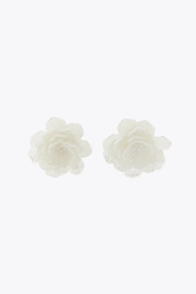 BOUCLES D'OREILLES FLEUR RELIEF