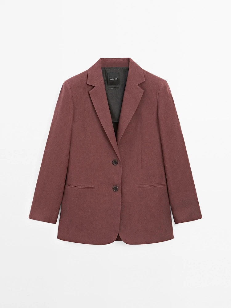 100% linen two-button blazer