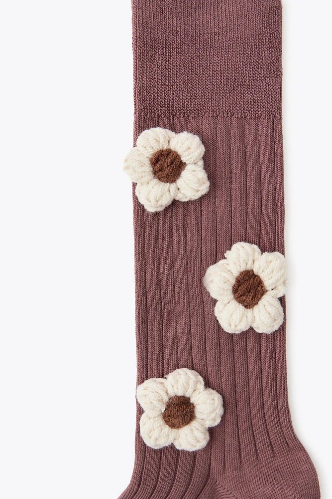 CHAUSSETTES HAUTES À FLEURS