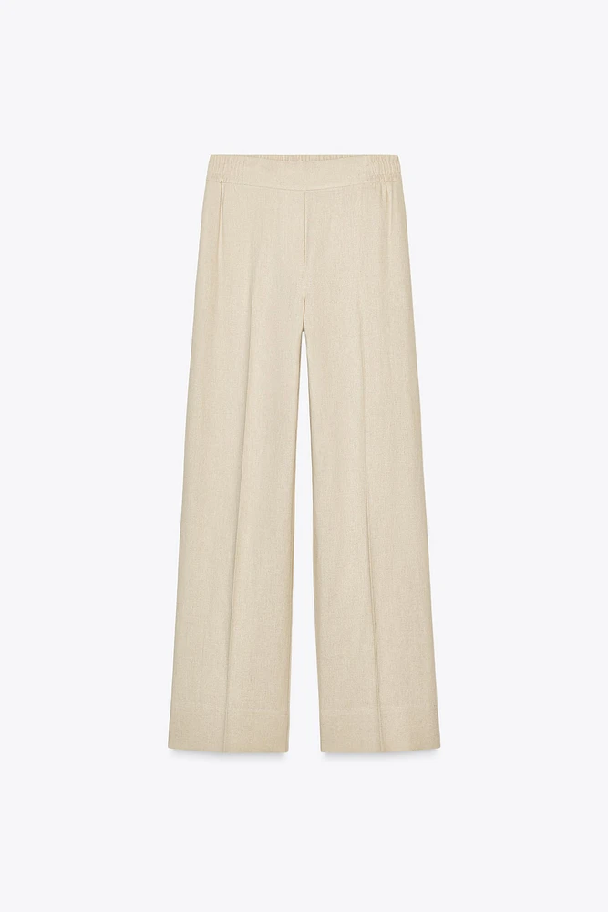 PANTALON LARGE AVEC LIN