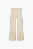 LINEN BLEND WIDE LEG PANTS