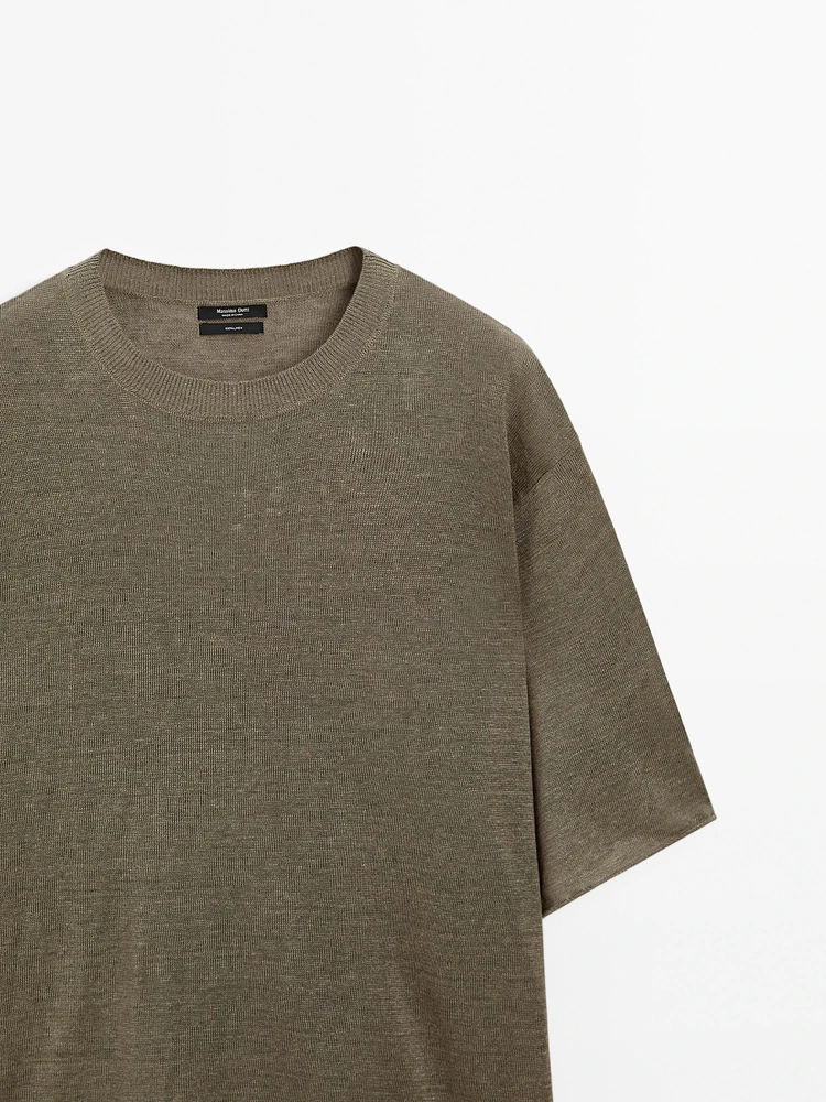 Pull manches courtes oversize lin