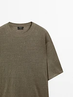 Pull manches courtes oversize lin