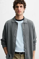 OPENWORK TEXTURED CARDIGAN