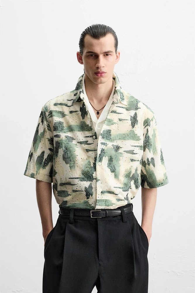 CHEMISE BRODERIE DÉCOUPÉE IMPRIMÉE