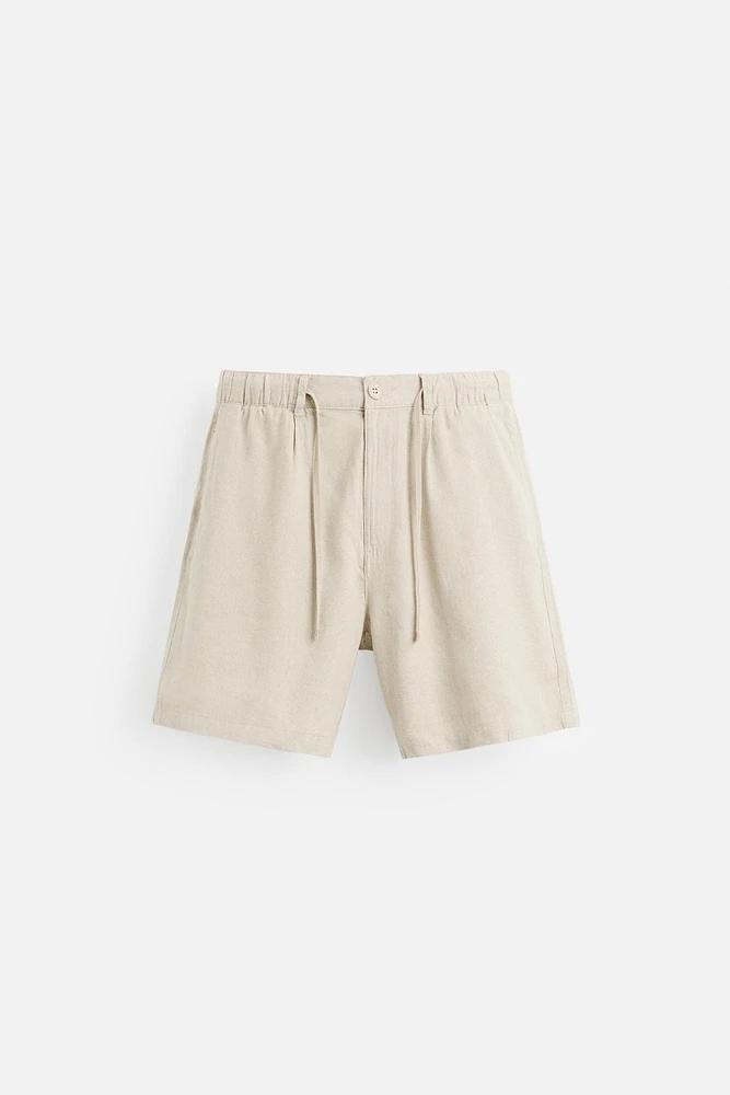 BERMUDA EN COTON ET LIN