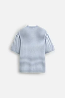 STRIPED TEXTURED KNIT T-SHIRT