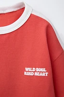 RAISED TEXT PRINT T-SHIRT