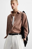 CHEMISE À RAYURES EFFET DÉLAVÉ