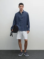 Chemise regular délavée en lin