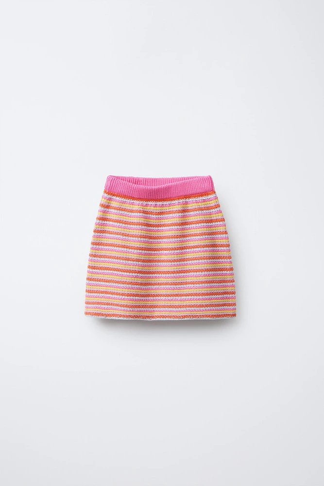 JUPE EN MAILLE RAYURES