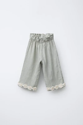 STRAIGHT FIT LINEN PANTS