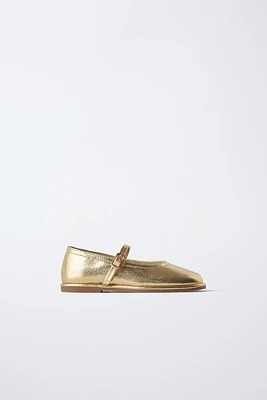 METALLIC BALLET FLATS