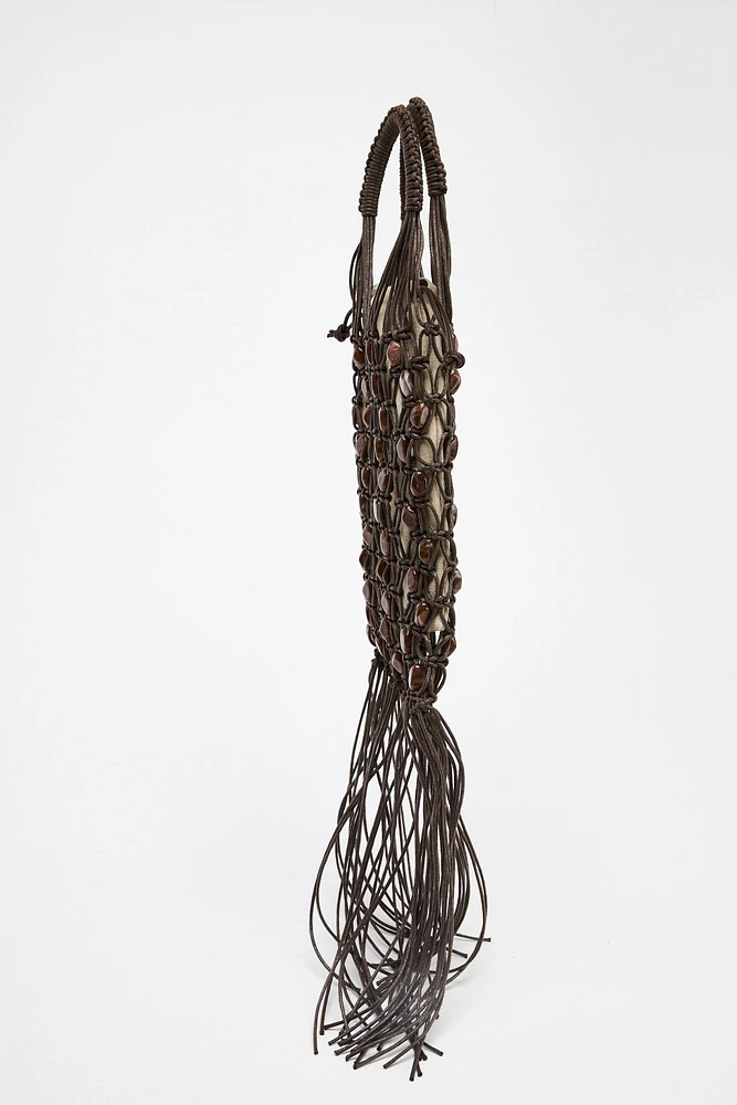 BEADED BUCKET BAG