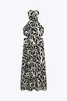LINEN HALTER MIDI DRESS
