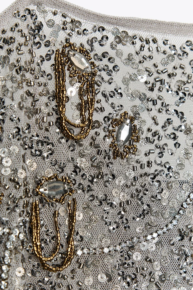 ZW COLLECTION EMBROIDERED BEADED TOP