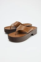 SOFT LEATHER PLATFORM SANDALS