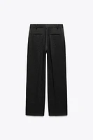 STRAIGHT CUT PLEATED PANTS