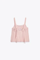 EMBROIDERED STRAPPY CHIFFON TOP