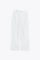 PANTALON DROIT BRODÉ