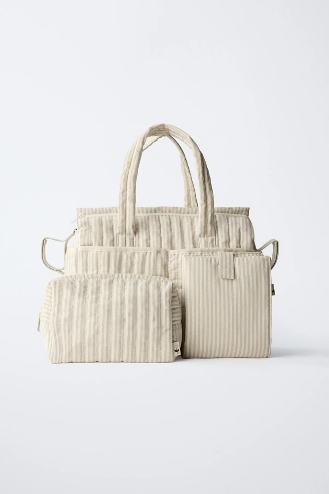 STRIPED MATERNITY BAG