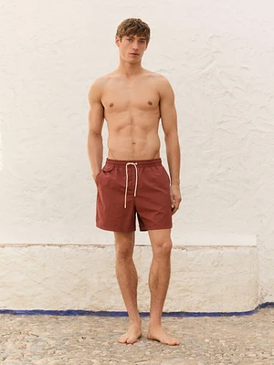 Short de bain uni regular ft