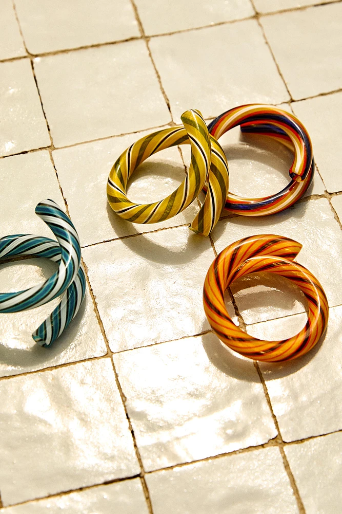 LOT PORTE-SERVIETTES VERRE SPIRALE (LOT DE 4)
