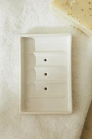 WHITE EARTHENWARE BATHROOM SOAP DISH