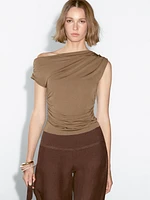 Top asymétrique drapé