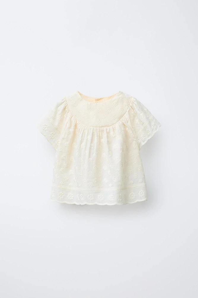 BLOUSE FLEURS BRODÉES