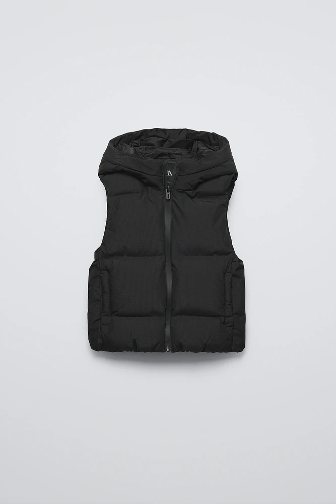 WATER REPELLENT HOODED PADDED VEST