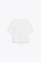 T-SHIRT EN COTON FRONCÉ
