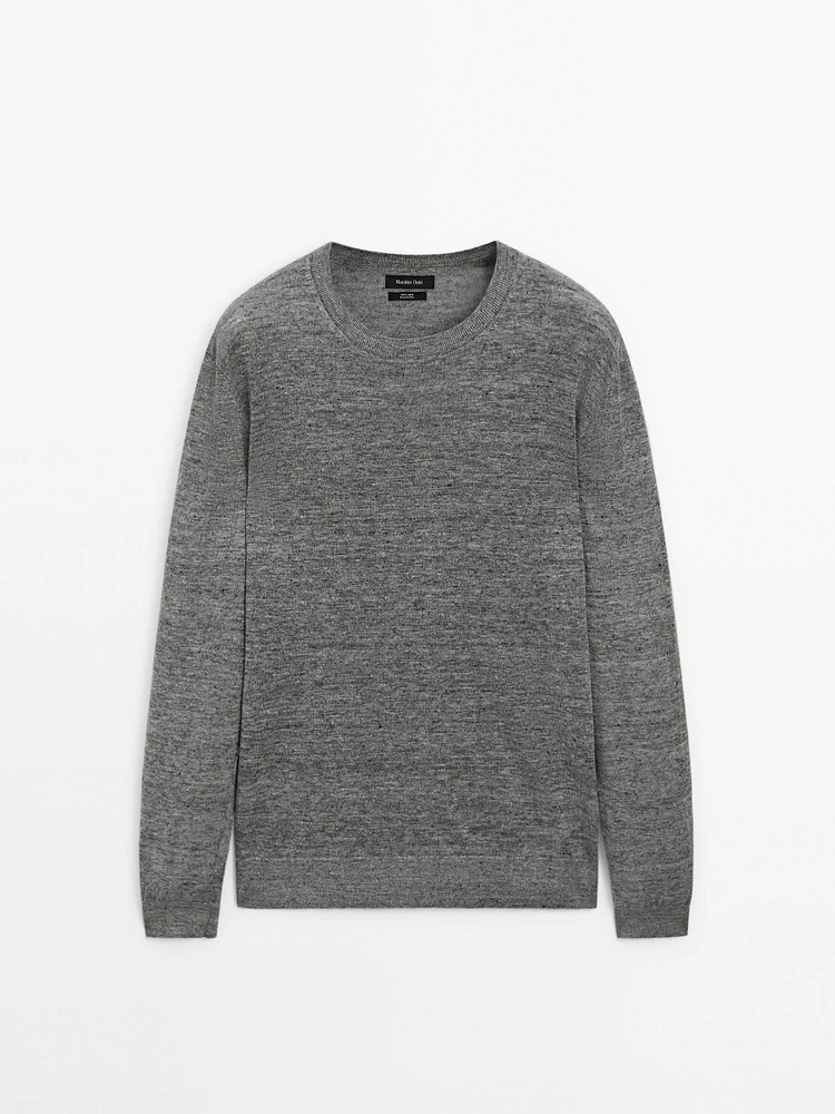 100% linen mouliné knit sweater