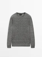 100% linen mouliné knit sweater