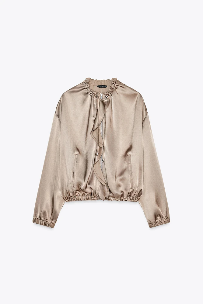 SATIN RUFFLE JACKET