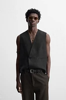 GILET CROISÉ 100 % LIN