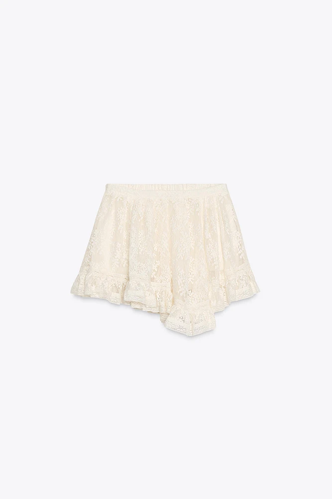 MINI-JUPE DENTELLE VOLANTS