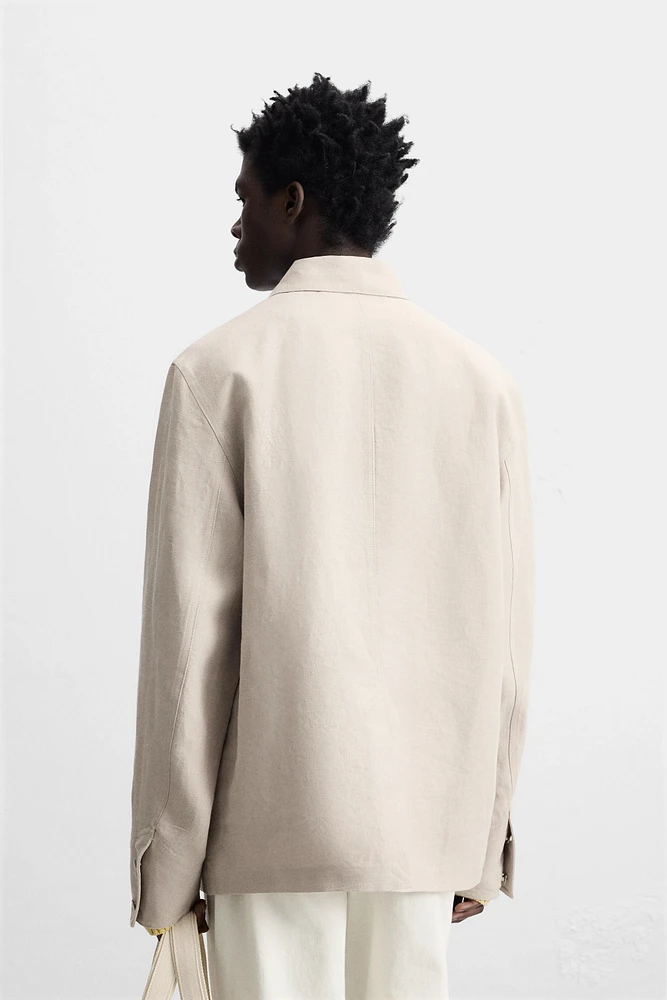 100% LINEN POCKET JACKET