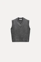 PLAIN KNIT SWEATER VEST