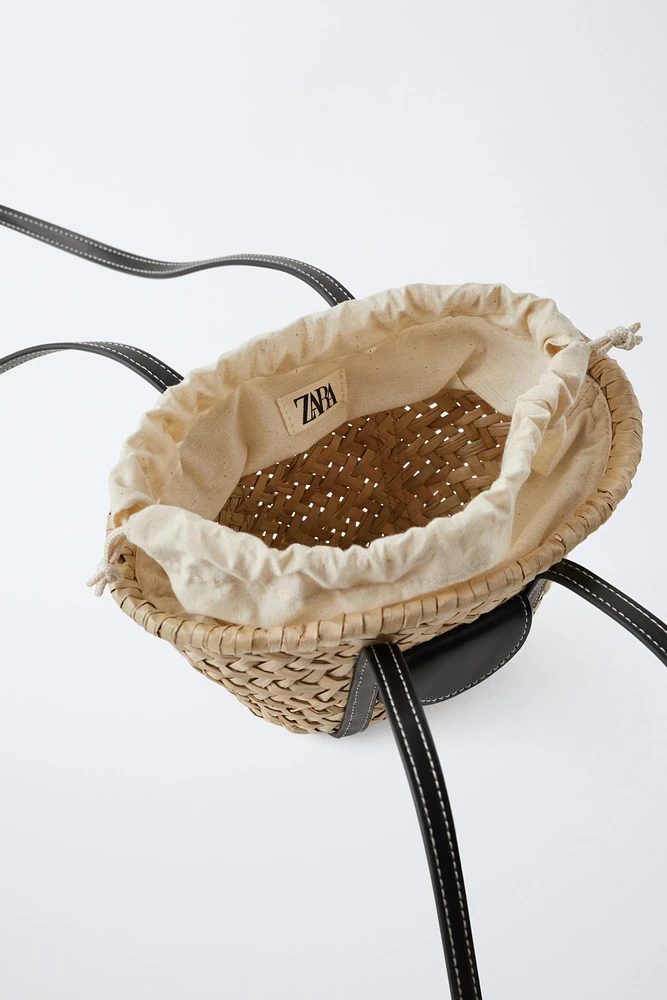 MINI RAFFIA EFFECT BASKET BAG