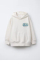 TEXT DETAIL HOODIE SWEATSHIRT