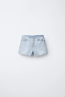 BERMUDA EN DENIM SANS BOUTONS À LA TAILLE